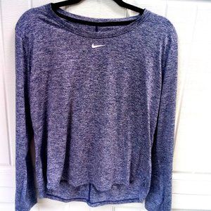 Nike Women's Dry-FIT T-shirt, Obsidian Blue White Flecks, L